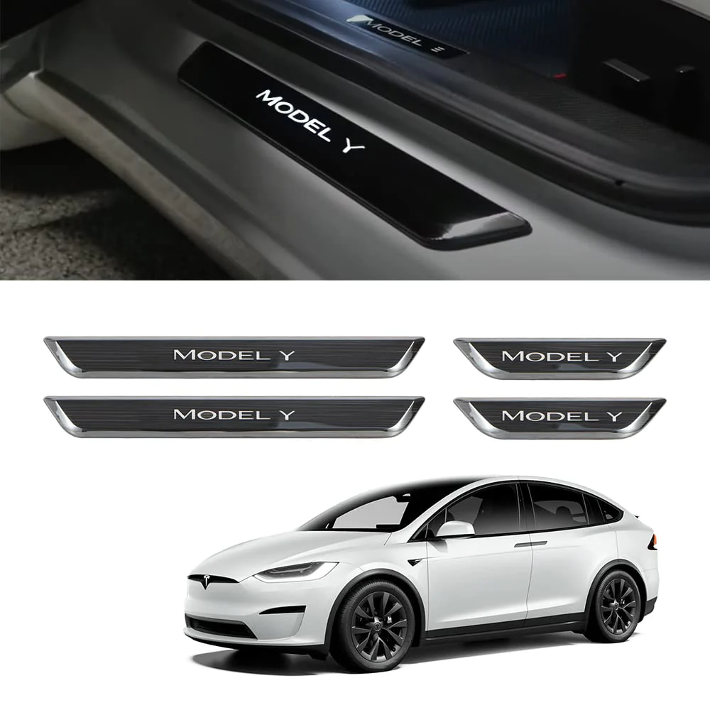 Umbrales de puerta retroiluminados para Tesla s 3 x y