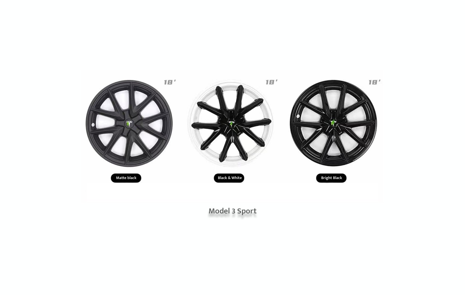 4 tapacubos 18″ race para Tesla Model 3
