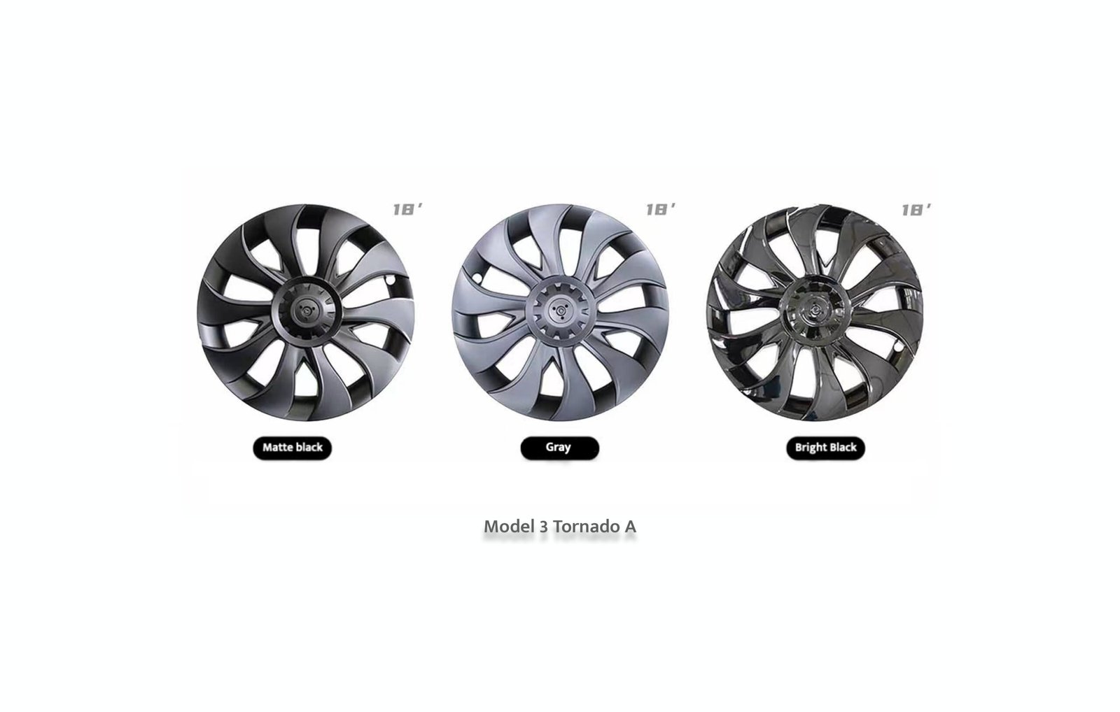 4 tapacubos 18″ tornado para Tesla Model 3