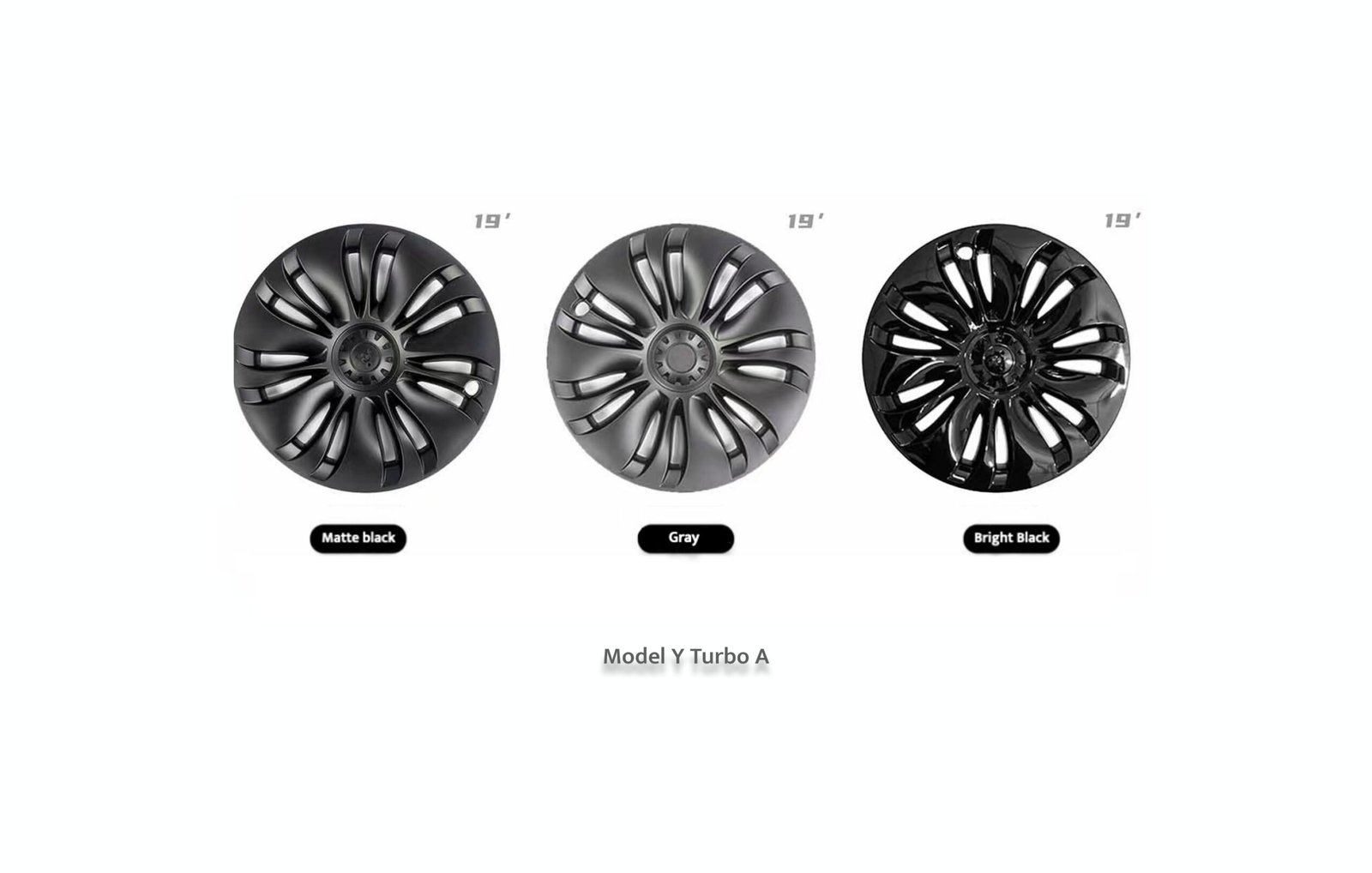 4 tapacubos 19″ turbo para Tesla Model Y