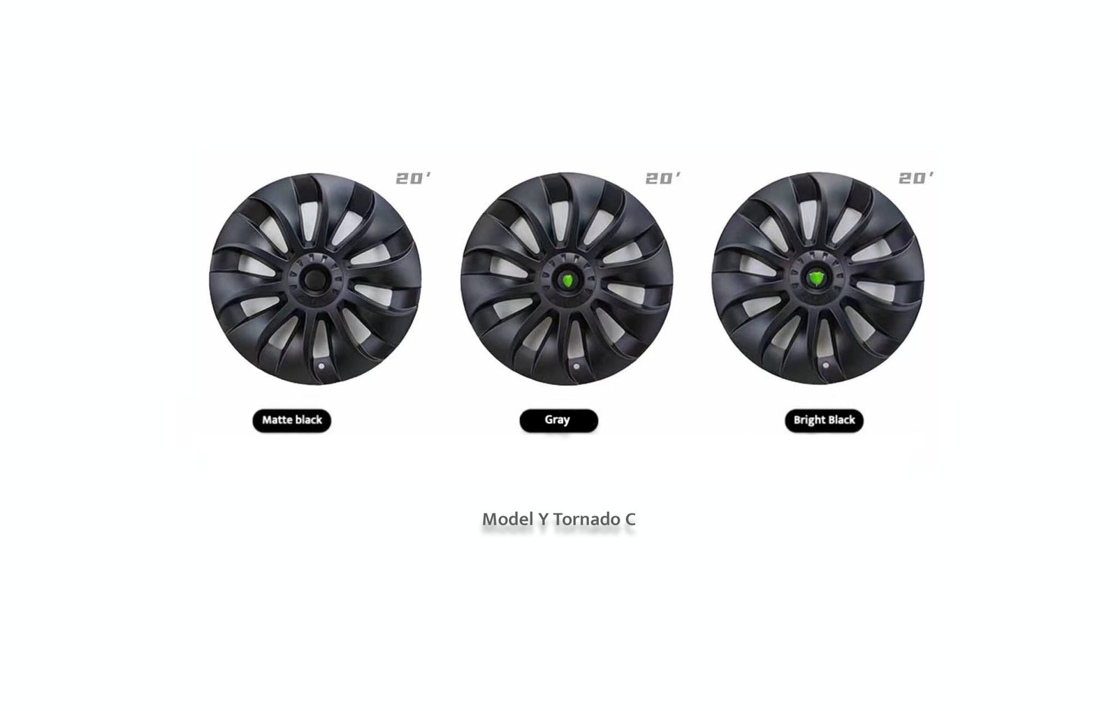 4 tapacubos 20″ huracán para Tesla Model Y