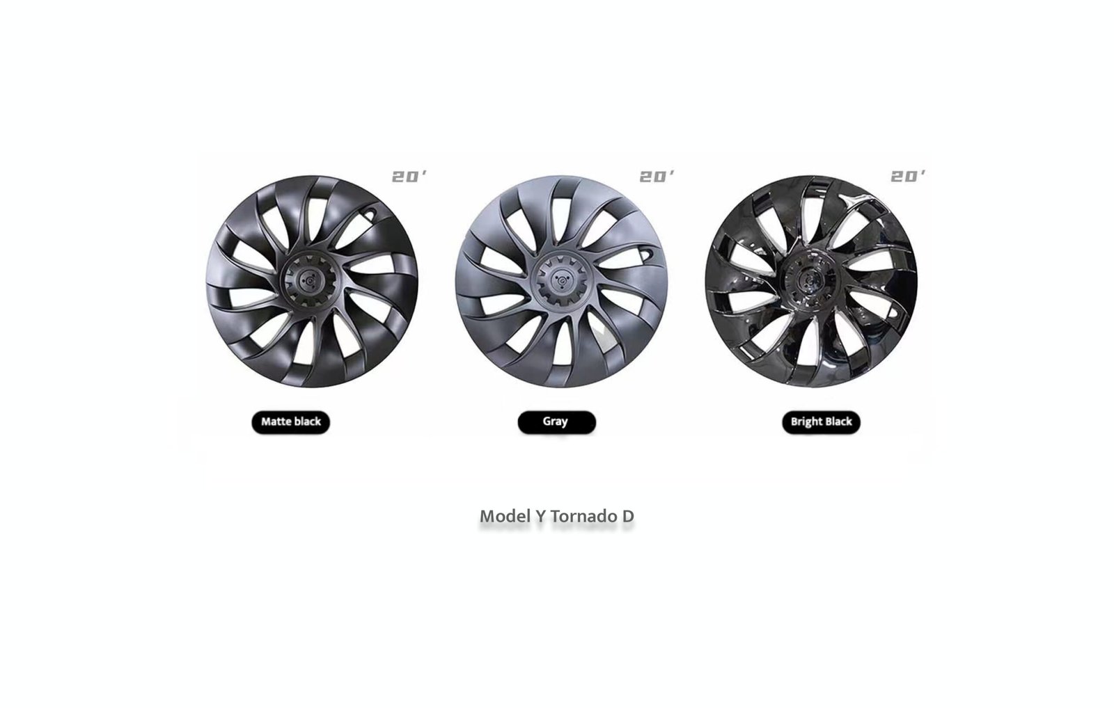 4 tapacubos 20″ ciclón para Tesla Model Y