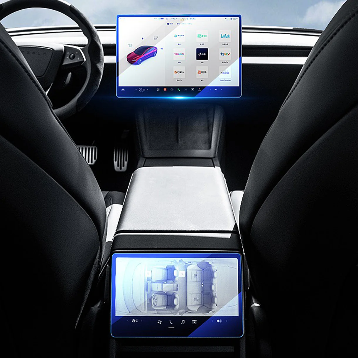 Protector de pantalla cristal templado para Tesla Model 3 Highland y Model Y Juniper