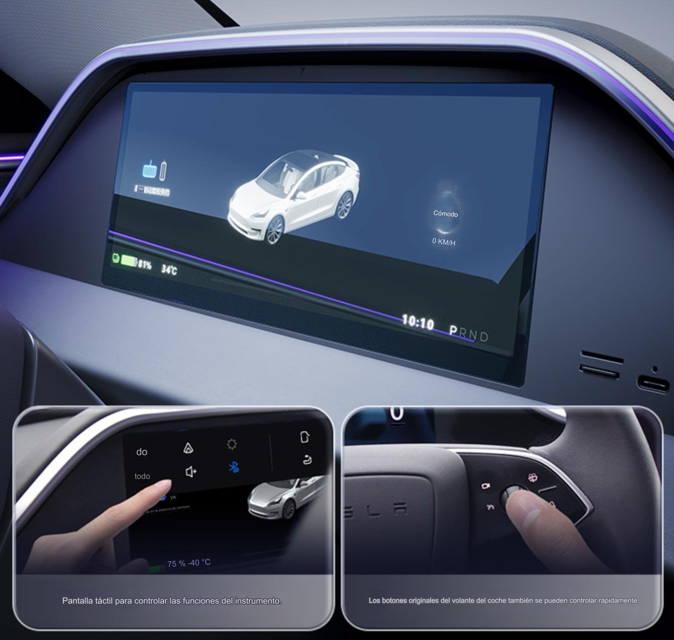 Pantalla dashboard Galaxy integrada para Tesla Model 3 Highland, imagen 4