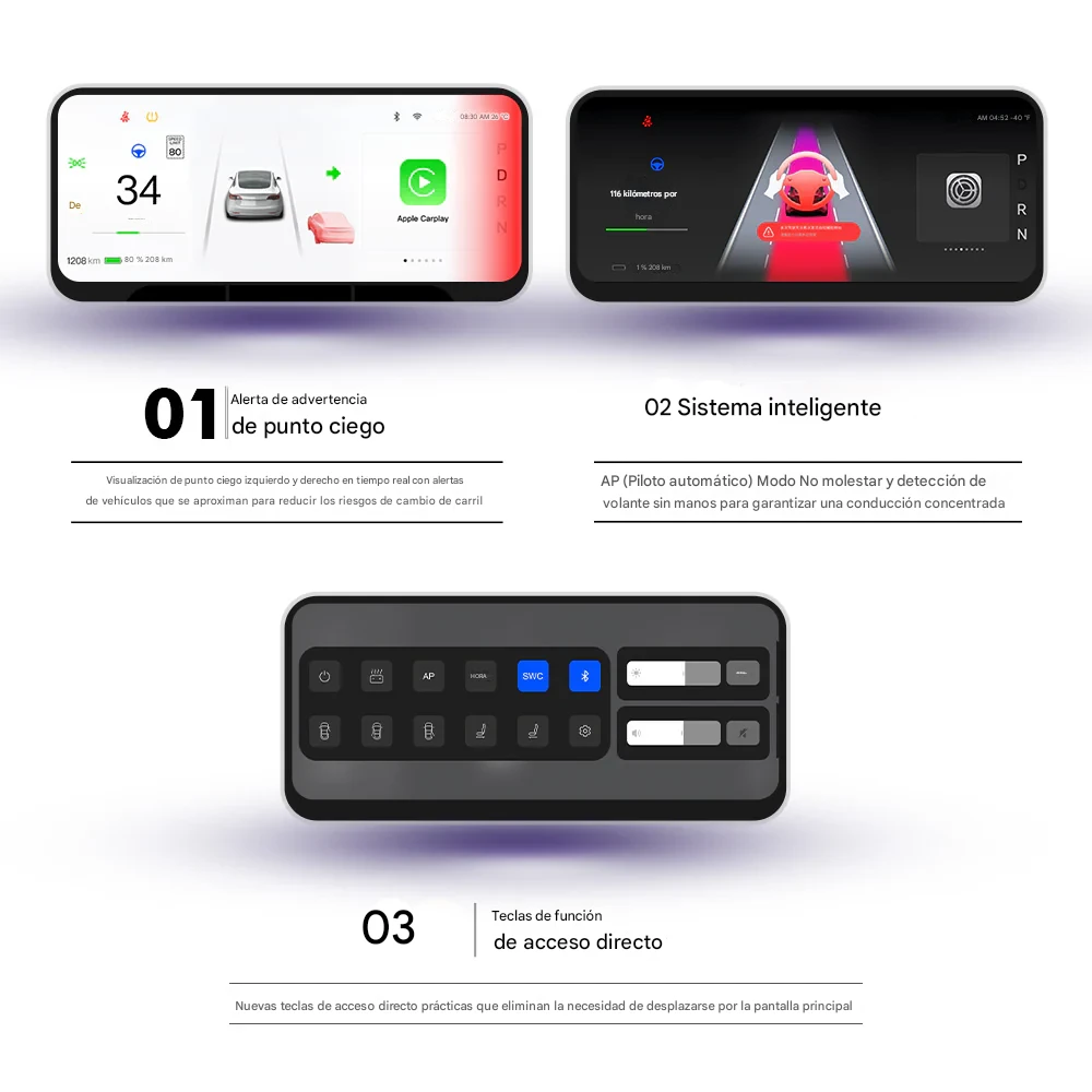PANTALLA DISPLAY ULTRA 8,9" INTEGRADA DAHSBOARD PARA TESLA MODEL 3 Y - Imagen 13